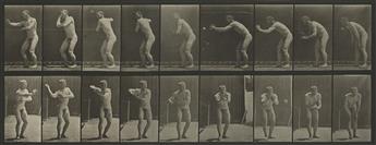EADWEARD MUYBRIDGE (1830-1904) A selection of 4 plates from Animal Locomotion depicting men engaged in physical activities, including t